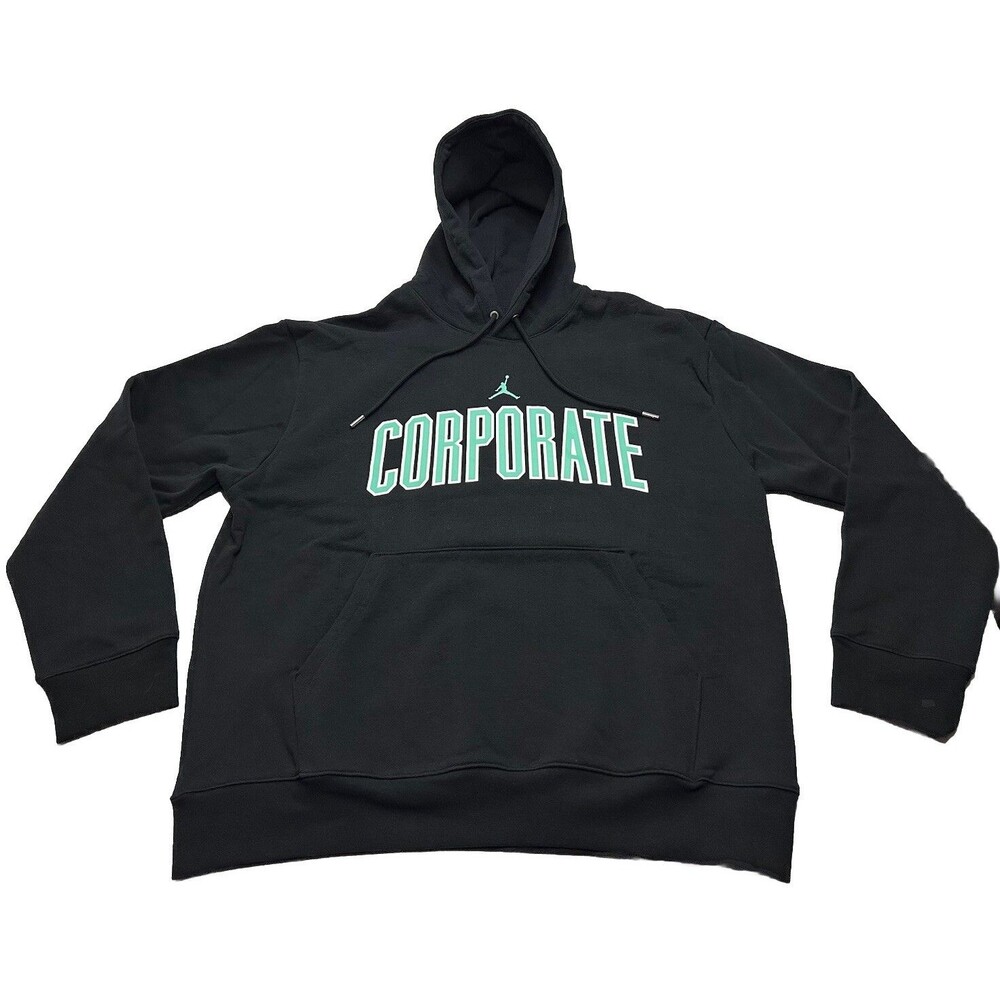 NWT Men's Jordan Corporate Long Sleeve Hoodie Size Large Black FQ7688-010